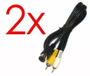 2x Mono RCA AV Audio Video Cables For SEGA GENESIS 1 MASTER SYSTEM 1 NEO GEO AES