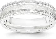 [Bridal] Wedding Bands USA SS 6mm Brushed Fancy Band Size 11.5 Size 11.5
