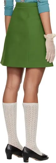 Valentino Button Embellished A-Line Skirt IT40,IT50,IT44,IT42,IT38,IT36,IT46 Bay leaf/sky blue