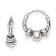 Sterling Silver Tiny Beaded Endless Hoop Earrings