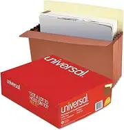 Universal 15262 5 14 Inch Expansion File Pockets, Document Holder Folders, Straight Tab, Letter, RedropeManila (Box of 10)