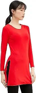 [Angcoco] Women's Scoop Neck Long Sleeved Modal Top Shirt for Dance Training