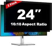 Pozlle 24 Inch Computer Privacy Screen Shield [2 Pack] for 16:10 Widescreen Desktop Monitor - Anti-Glare Blue Light Privacy Filter and Anti Spy Privacy Screen Protector Film
