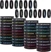 CYCLUSIVE 20 Pieces Students Inspirational Wristbands Rubber Bracelets Fun Motivational Wristbands for Kids Students Back to School Gift