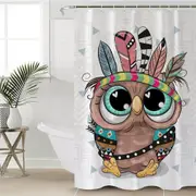 Sweet Native American Baby Owl Shower Curtain