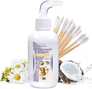 Dog Ear Cleaner, Dog Ear Cleaning Solution for Dog Ear Infection Treatment, Soothes Ear Inflammation, Itch Relief, Removes Wax, Odor, with 10 Cotton Swabs