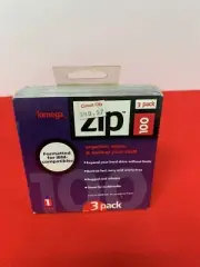 Zip 100 Mb- Drive Iomega Data Storage Pc Disc, 3pack Sealed