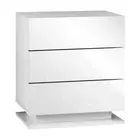 NNEED LED Bedside Table RGB 3 Drawers White