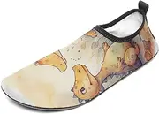 [BTCOWZRV] Water Shoes for Women Men Cartoon Dinosaur Pattern Water Sports Shoes Slip-on Breathable Lightweight Athletic Aqua Sock