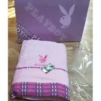 在飛比找蝦皮購物優惠-全新playboy兔子刺繡格紋大浴巾正品禮盒組 100%純棉