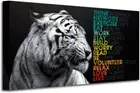 Animal Tiger Canvas Wall Art,Motivational Quotes Motto Inspirational Picture Can
