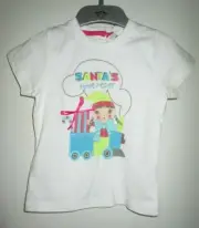 Girls Pumpkin Patch short sleeve tee with Christmas print and bow Size 2,3 & 4