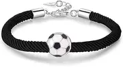 Football Bracelet,Fashion Football Drip Bracelet, World Cup Fan Fashion Bracelet,Boys and Teenagers Knitted Bracelet Charm Football Adjustable Bracelet, 铜
