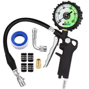 Tire Inflator Pressure Gauge 100PSI Air Gauge Tire Pressure with Locking Air