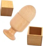 KONTONTY Educational Sensory Toys Wooden Egg Egg Cup Set Hand-Eye Coordination Development Toy