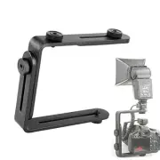 JINTU Dual L Shape Camera Flash Bracket Double Biteral Frame LED Flash