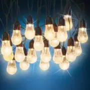 14 Ft. Solar Powered Warm White Bubbles Outdoor Garden Patio String Lights