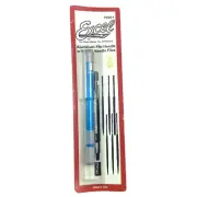 Excel 70001 Aluminum File 5 1/2” Handle with 6 Mini Needle Files Made in USA