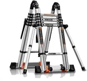 Telescoping Ladder Mult-Purpose Telescopic Ladder Six-Leg Support, Folding Aluminium Extension Straight Ladder, Household Garden Building Safety Step Ladder (Size : 2.5M+2.5M)