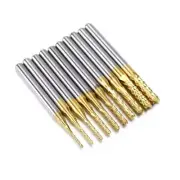 Set(10) 1/8in Shank End Mill Carbide CNC Milling Cutter Router Bits 0.8-3.175mm