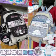 Sanrio Bag Student Schoolbag Backpack Large Capacity Anime Hellokitty Cinnamoroll Kuromi Melody Kawaii Water Proof Birthday Gift-i high quality Kur...