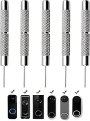 AYWFEY 5 Pack Doorbell Removal Pin, Release Key Security Tool Replacement, Remove Video from Mount Compatible with Nest Arlo Blink Google Eufy Doorbell, Silver