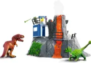 Dinosaur Base Camp Station and Erupting Volcano Schleich 49319