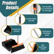 Broom and Dustpan Set with Adjustable Long Handle Efficient Broom Dustpan♜