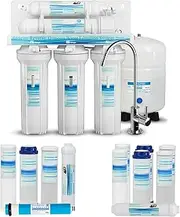 Geekpure 5-Stage Reverse Osmosis Drinking Water Filter System with Extra 7 Filters for 2 Years Use -75 GPD