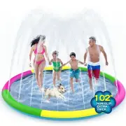 Growsland Non Slip Splash Pad for Kids and Dogs, 102'' Extra Large Splash Pad...