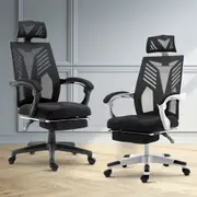 Artiss Mesh Office Chair Recline Black White