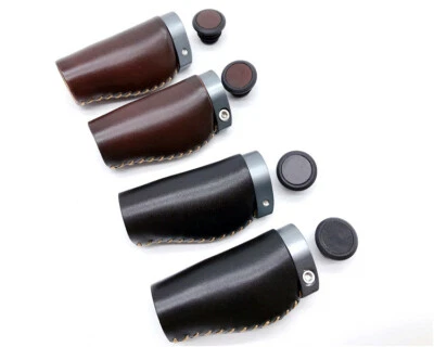 Vintage leather bike handlebar locker bar grip for Brompton folding bicycle