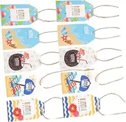 HOMOCONO 60Pcs Summer Present Tags Happy Holiday Paper Tags for for Treats Favors and DIY Projects and Reusable Summer Themed Labels