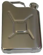 Wine Flask "JERRY CAN" Stainless Steel. 5oz. 6cmx9.5cmx2.5cm Thick Free Shipping