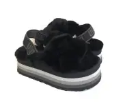 UGG DISCO KNOT SLIDE BLACK PLATFORM SANDAL US 6 / EU 37 / UK 4