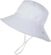 [Baluue] Outdoor Sun Hat for Boys and Girls Breathable Bucket Hat Wide Brim for Toddlers White