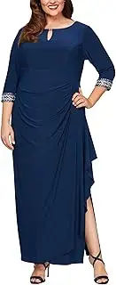 [Alex Evenings] Women's Plus Size Dress with Keyhole Cutout