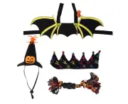 4 Pieces Halloween Bat Pet Costume Dog Costume Dress Up Accessories for Cats Cosplay Party DecorationM