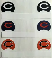 1960s Current and Alternare Chicago Bears Custom Gumball Helmet Decals