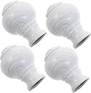 GARVALON 4pcs Decorative Curtain Rod Finials End Caps for Window Drapery Easy Install Unique Design for Home Decoration and Stylish Curtain Pole Accessories