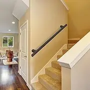 Modern Banister Handrail for Stairs - Complete Kit, 80cm/100cm/1.5m/2m/3m Staircase Railing Metal Wrought Iron Safety Hand Rail, Wall Mount Stair Grab Rail for Indoor Loft Corridor(17ft/510cm)