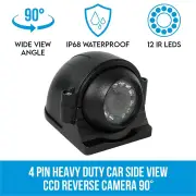 Elinz 4 PIN Heavy Duty Car Side View CCD Reverse Camera Waterproof Bus Truck Caravan