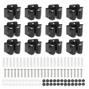 18Pcs Wall Mounted Stainless Steel Broom and Mop Holder Hanger Heavy, All Black