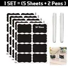 40 Jar Labels Stickers Black Labels Chalk Pen Kitchen Pantry Spice Herb AU Stock