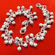 Bracelet Bangle Real 925 Sterling Silver Filled Antique bespoke Bead Ball Design