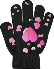 [HiFEN] Kids Winter Magic Gloves Colorful Super Soft Stretchy Warm Full Finger Thermal Knit Gripper Gloves For Baby girl gloves One Size