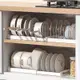 【優傢🏡優選】廚房置物架可伸縮櫥櫃內臺麵分層收納傢用碗碟架臺麵瀝水鍋蓋架子