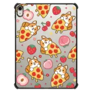 iPad Air 11-inch (M2/M3) iPad Impact Case Cute Corgi Cheese Pizza with Peach Strawberry Cherry - Kawaii Dog Cartoon Puppy with Fruit & Food
