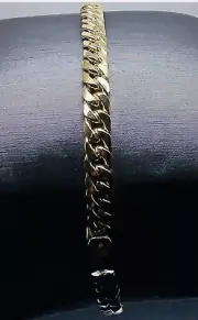Genuine 10k Yellow Gold Miami Cuban Bracelet 7mm Link 8.5 inch Value $2500