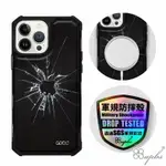 APBS IPHONE 13 PRO MAX / 13 PRO / 13 軍規防摔皮革磁吸手機殼-經典牛紋-蘋果彈孔-黑殼